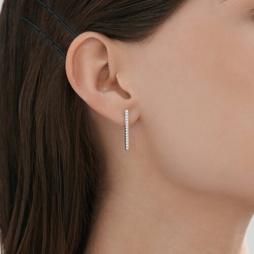 Серьги из серебра с фианитами из серебро — вид 3