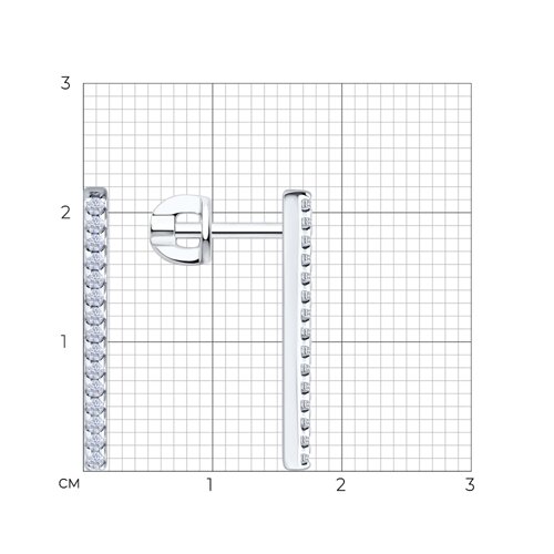 Серьги из серебра с фианитами из серебро — вид 4