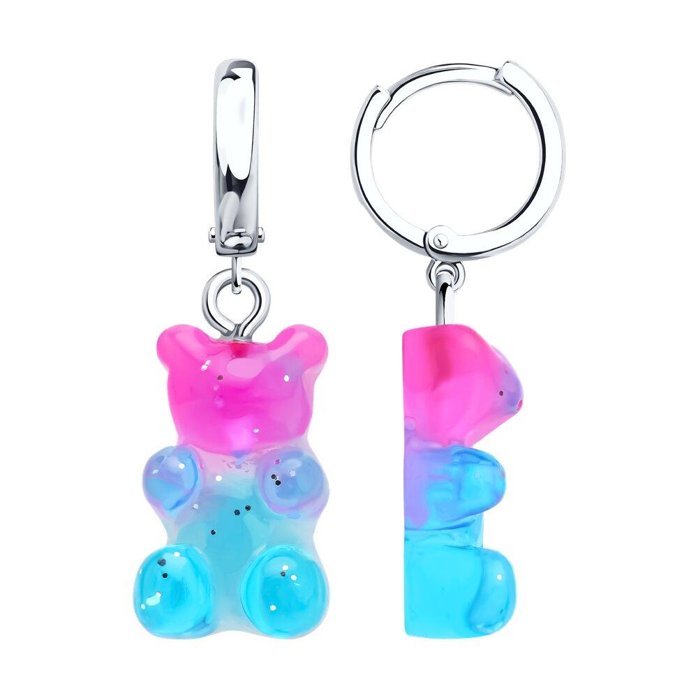 Серьги из серебра со смолой - видео на модели