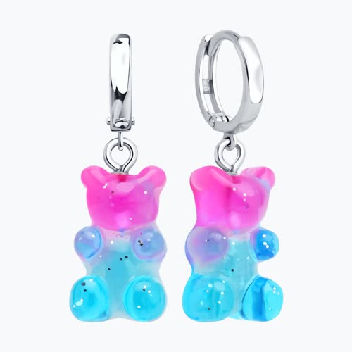 Серьги из серебра со смолой из серебро — вид 2