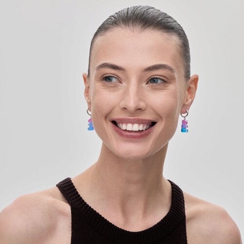 Серьги из серебра со смолой из серебро — вид 4