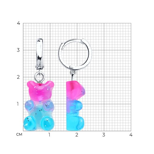 Серьги из серебра со смолой из серебро — вид 5