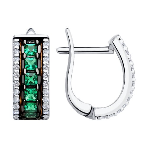 Серьги из серебра с фианитами