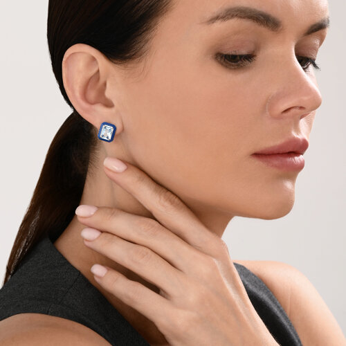 Серьги из серебра с фианитами и эмалью из серебро — вид 4