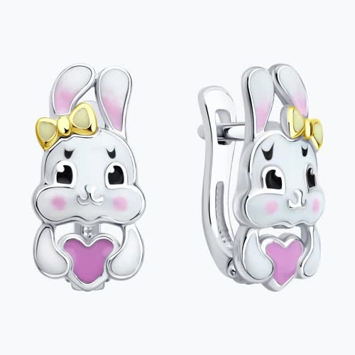 Серьги из золочёного серебра с эмалью из серебро — вид 2