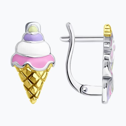 Серьги из золочёного серебра с эмалью из серебро — вид 2