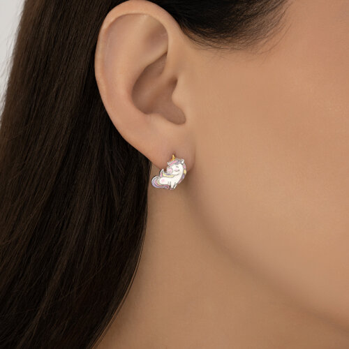 Серьги из золочёного серебра с эмалью из серебро — вид 3