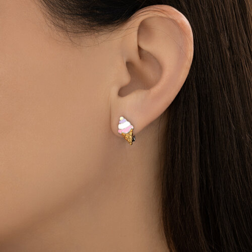 Серьги из золочёного серебра с эмалью из серебро — вид 4