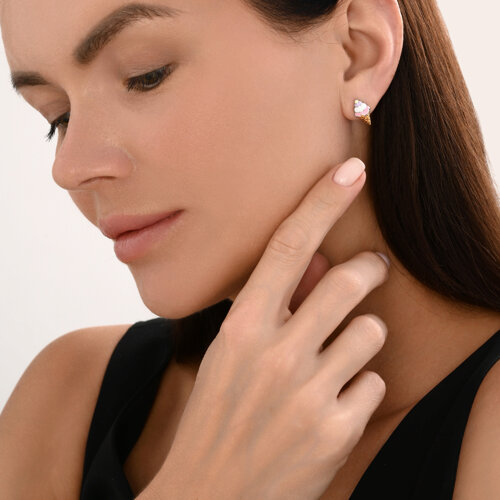 Серьги из золочёного серебра с эмалью из серебро — вид 6