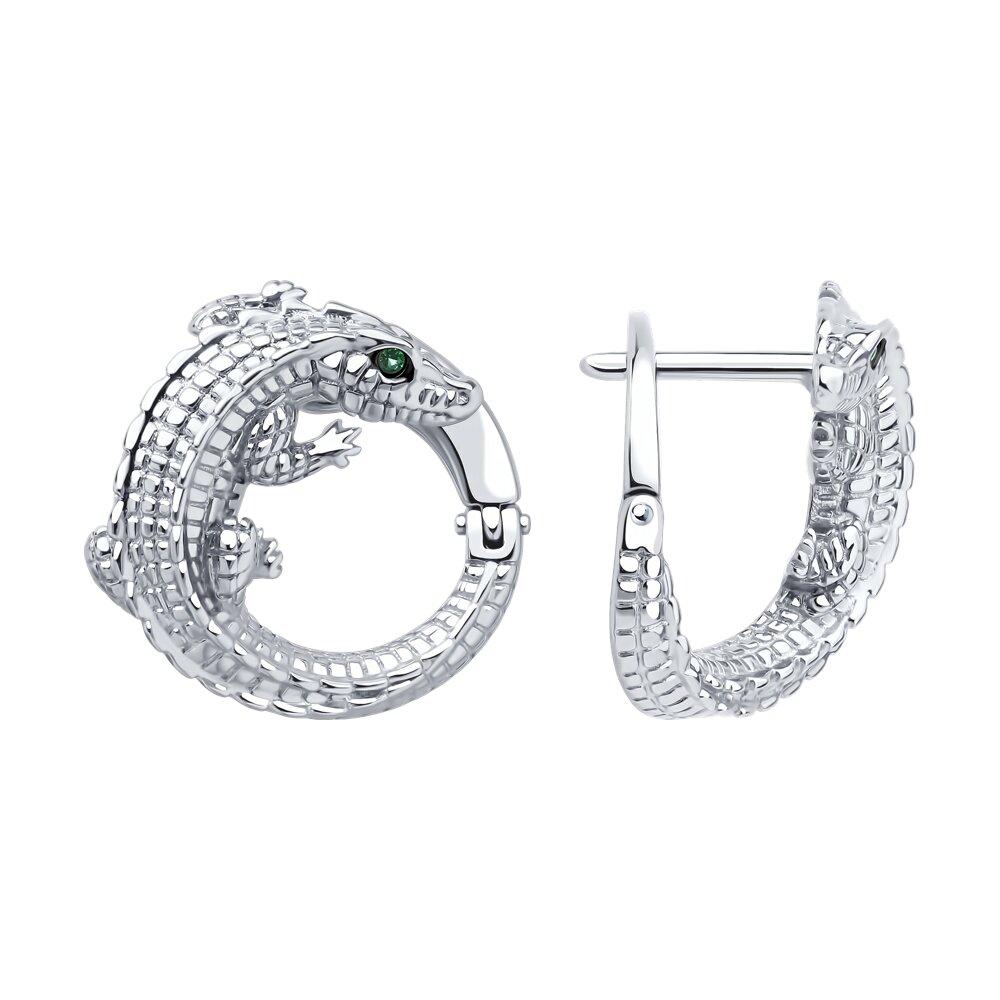 Серьги из серебра с фианитами - видео на модели