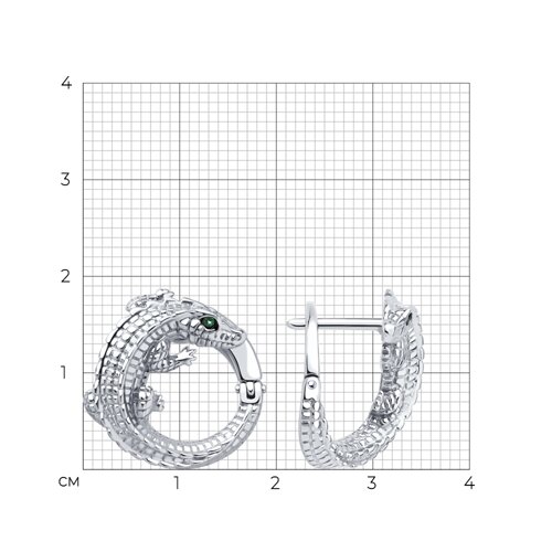 Серьги из серебра с фианитами из серебро — вид 4