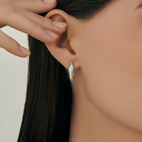 Серьги из серебра с фианитами из серебро — вид 3