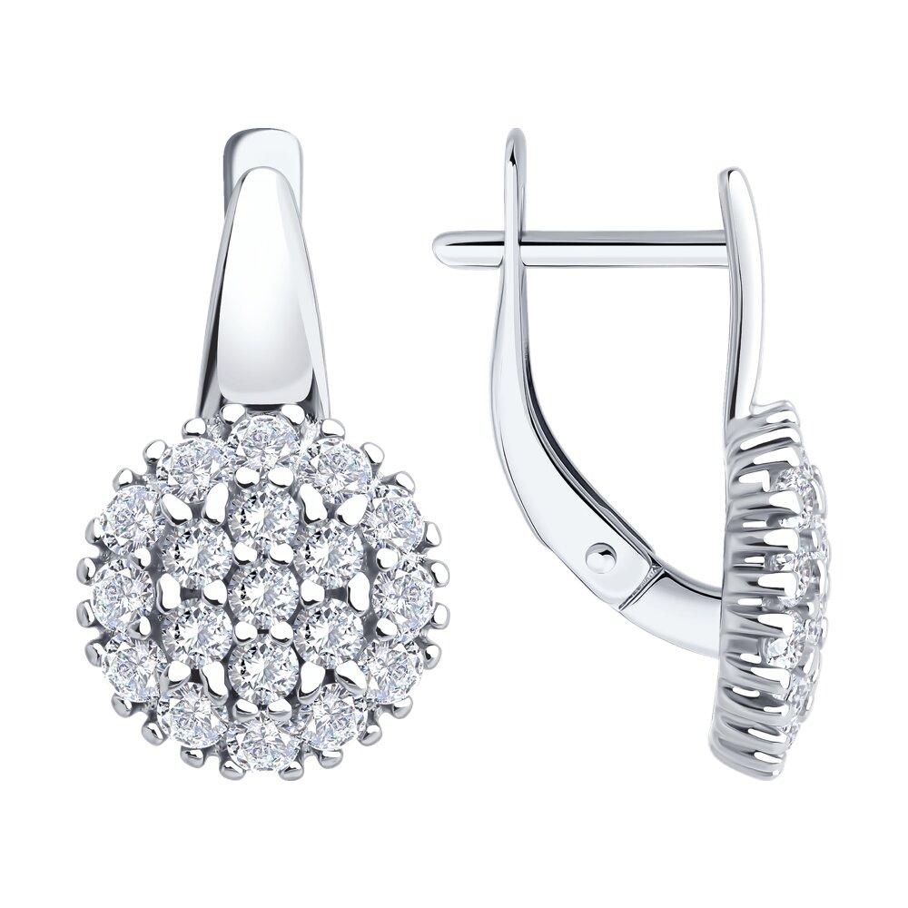 Серьги из серебра с фианитами - видео на модели