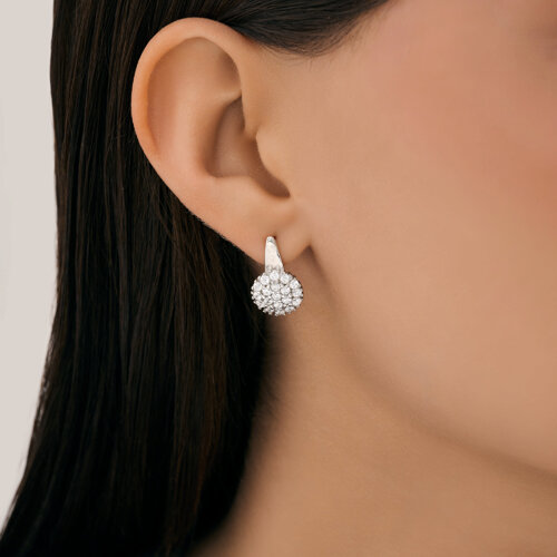 Серьги из серебра с фианитами из серебро — вид 3