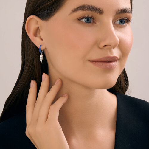 Серьги из серебра с фианитами из серебро — вид 4