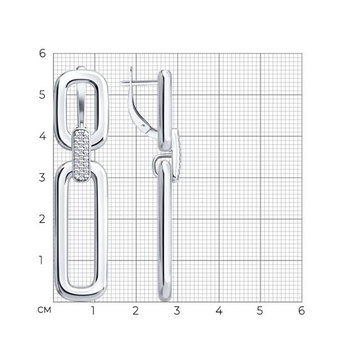Серьги из серебра с фианитами из серебро — вид 5
