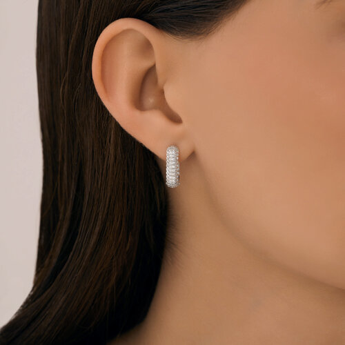 Серьги из серебра с фианитами из серебро — вид 3