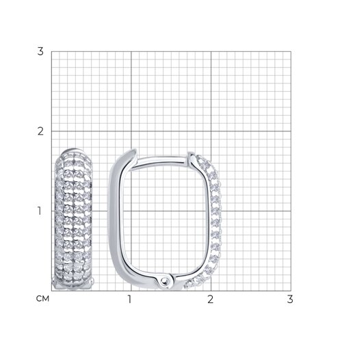 Серьги из серебра с фианитами из серебро — вид 5