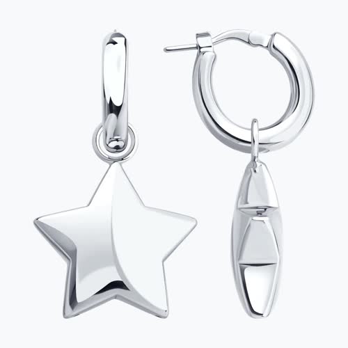 Серьги из серебра - видео на модели