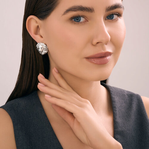 Серьги из серебра с фианитами из серебро — вид 4