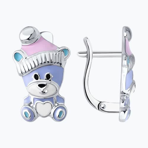 Серьги из серебра с эмалью - видео на модели