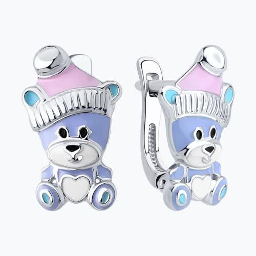 Серьги из серебра с эмалью из серебро — вид 2