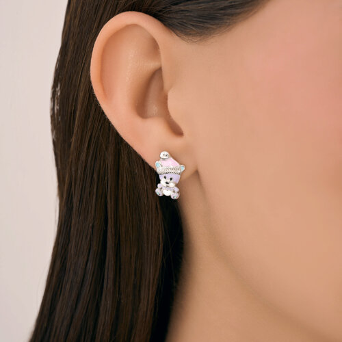 Серьги из серебра с эмалью из серебро — вид 3