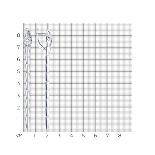 Серьги из серебра с фианитами из серебро — вид 5