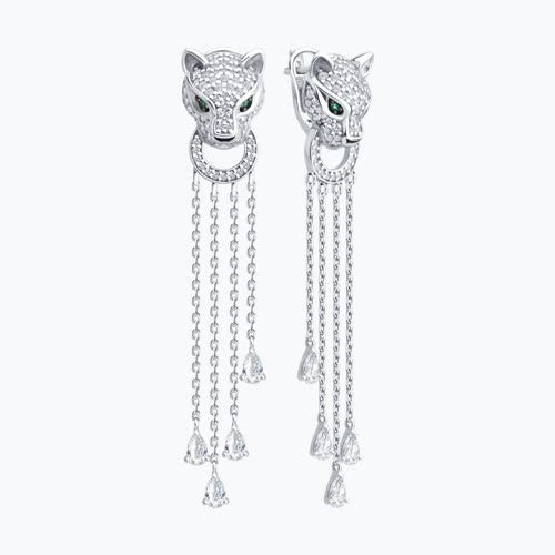 Серьги из серебра с фианитами и эмалью из серебро — вид 2