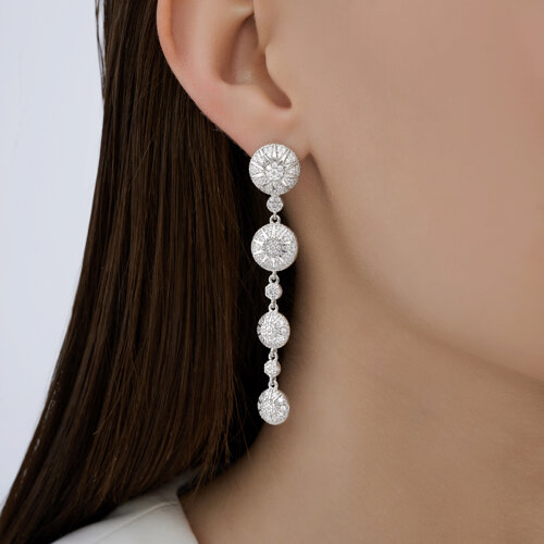 Серьги из серебра с фианитами из серебро — вид 3