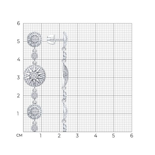 Серьги из серебра с фианитами из серебро — вид 5