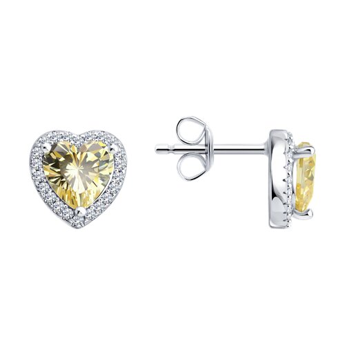 Серьги из серебра с фианитами