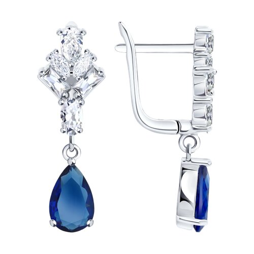 Серьги из серебра с фианитами - видео на модели