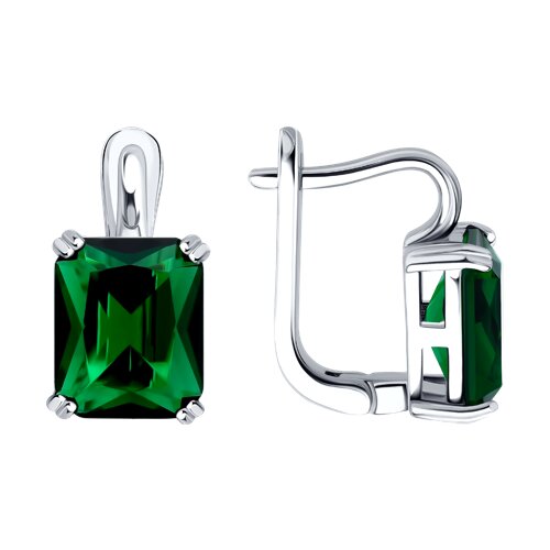 Серьги из серебра с фианитами - видео на модели