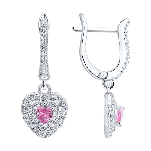 Серьги из серебра с фианитами - видео на модели