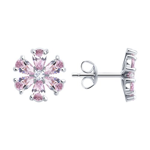 Серьги из серебра с фианитами - видео на модели