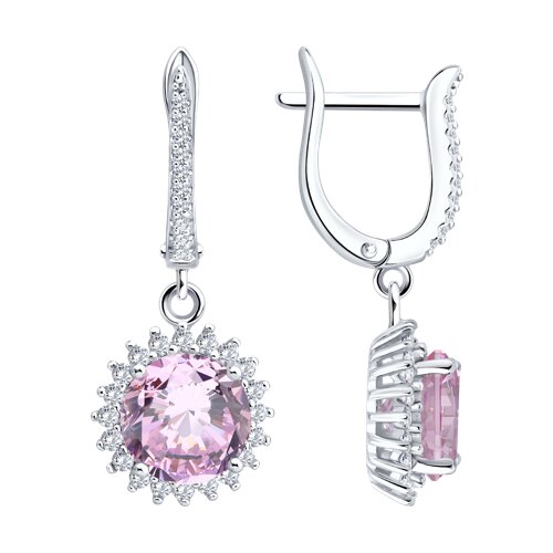 Серьги из серебра с фианитами - видео на модели