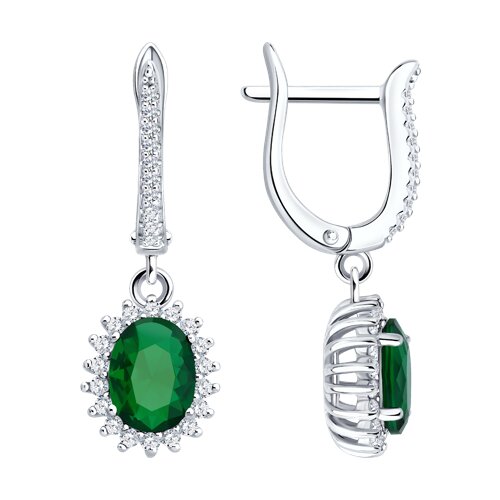 Серьги из серебра с фианитами