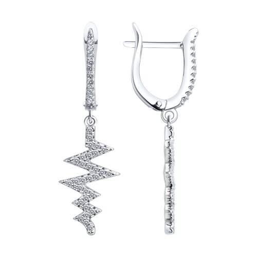 Серьги из серебра с фианитами - видео на модели