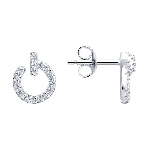 Серьги из серебра с фианитами - видео на модели