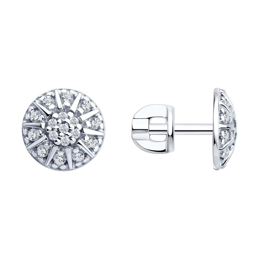 Серьги из серебра с фианитами - видео на модели