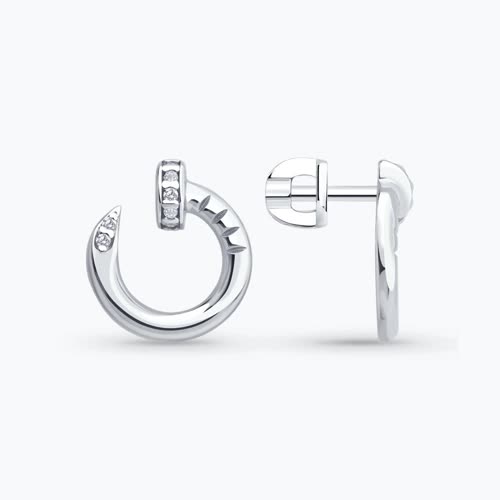 Серьги из серебра с фианитами из серебро