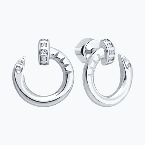 Серьги из серебра с фианитами из серебро — вид 2