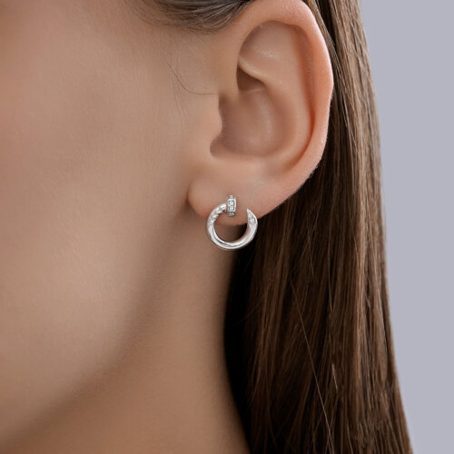 Серьги из серебра с фианитами из серебро — вид 3