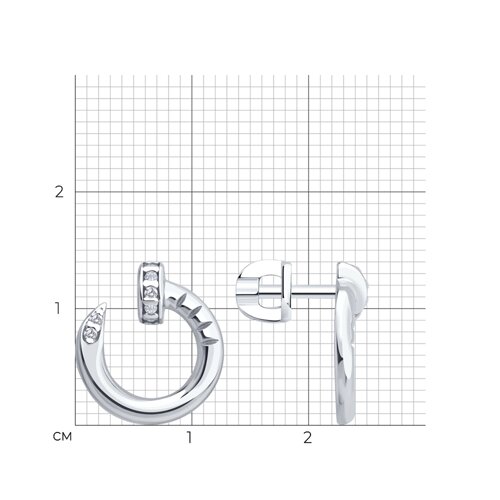 Серьги из серебра с фианитами из серебро — вид 5