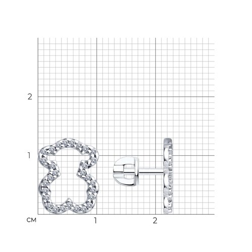 Серьги из серебра с фианитами из серебро — вид 5