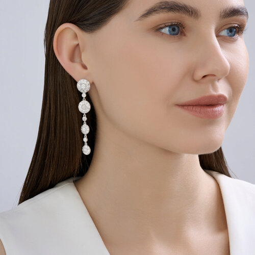 Серьги из серебра с фианитами из серебро — вид 4