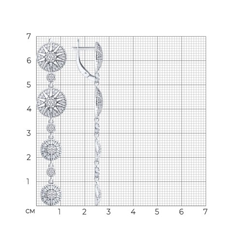 Серьги из серебра с фианитами из серебро — вид 5