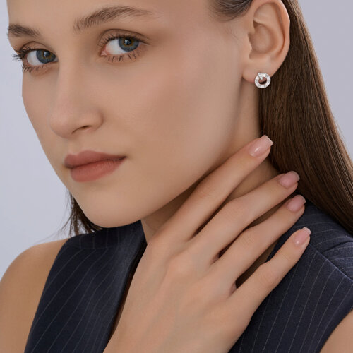 Серьги из серебра с фианитами из серебро — вид 4