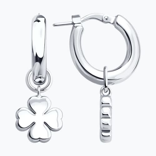 Серьги из серебра - видео на модели